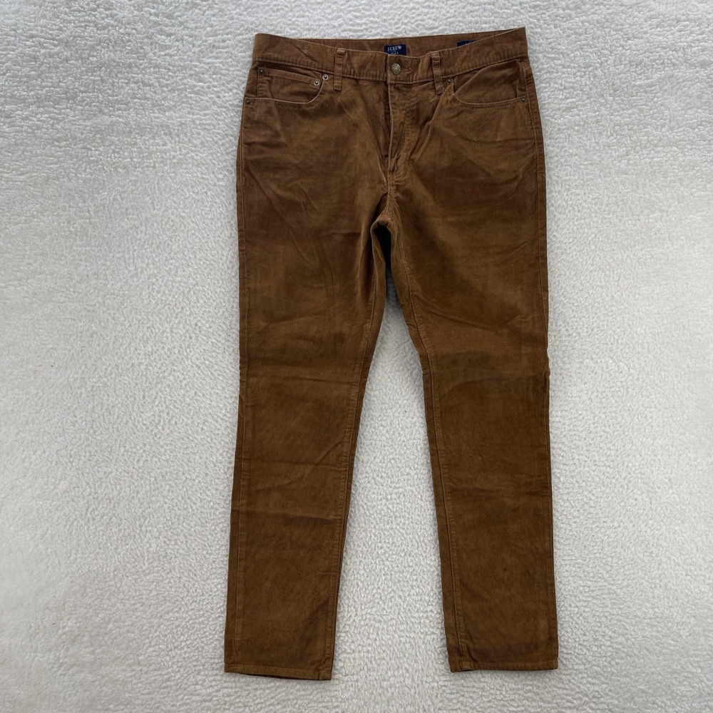 J Crew Pants Mens 33x32 Brown Corduroy Pinwale Slim Fit Stretch Preppy Casual